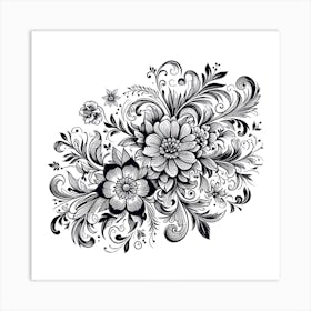 Ornate Floral Design 11 Art Print