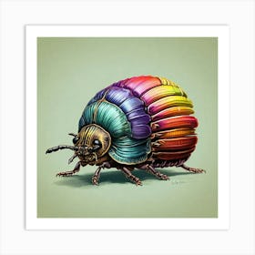 Colorful Insect Illustration Pill Bug 16 Art Print 3 Art Print