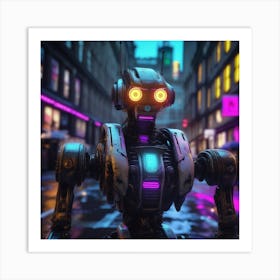 Robot In The City 80 Art Print