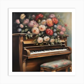 Piano With Flowers 1 Art Print