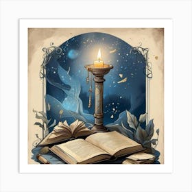 Book And Candle Art Print