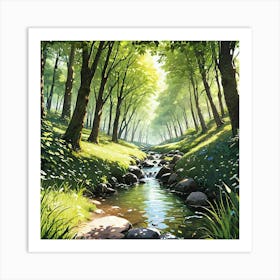 Stream In The Woods 6 Art Print