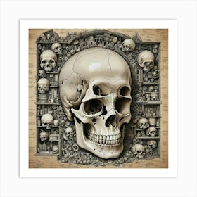 Tiny Skull House Art Print