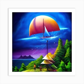 Sailboat In The Sky Art Print