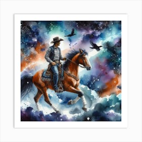 Cowboy In The Sky Art Print