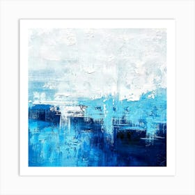 Abstract Blue And White Art Print