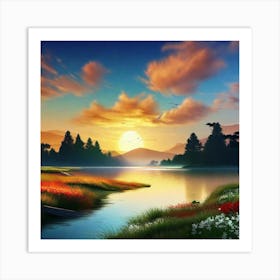 Sunset In The Countryside 18 Art Print