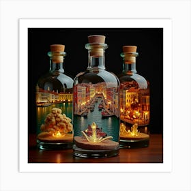 Venice In Bottles Art Print