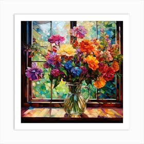 Flowers By The Window 1 Art Print