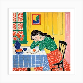 Girl Reading A Book 2 Art Print