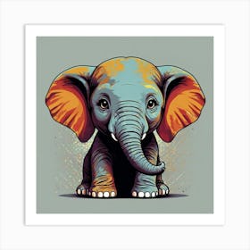 Cute Baby Elephant Art Print