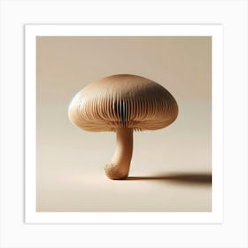 Mushroom On A Beige Background Art Print