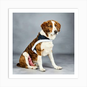 A Photo Of A Dog With A Bandage On Its Leg Art Print