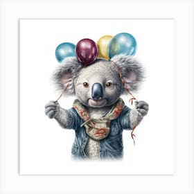 Koala With Balloons 3 Art Print