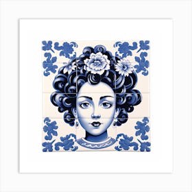 Betty Boop Cartoon Delft Tile Illustration 2 Art Print