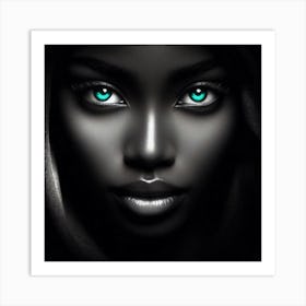 Black Woman With Green Eyes 34 Art Print