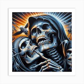 Skeleton Lovers Art Print