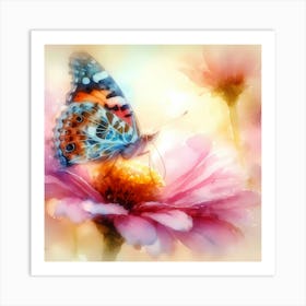 Butterfly On A Flower 1 Art Print