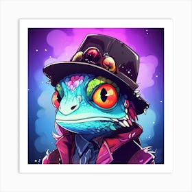 Lizard In Hat Art Print