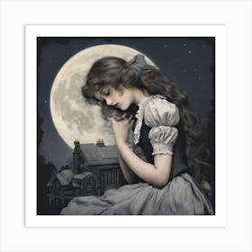 407729 Victorian Girl Under The Moon Xl 1024 V1 0 Art Print