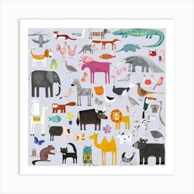 Menagerie of Animals Of The World Art Print