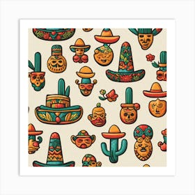 Mexican Masks Art Print