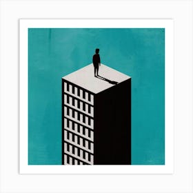 Man Standing On Top Of Building Art Print