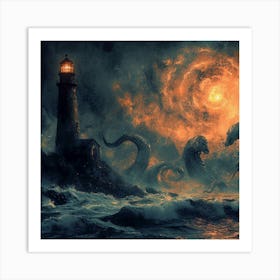 Octopus In The Sea Art Print