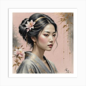 Japanese Girl 1 30x30in 9000x9000px 30 Art Print