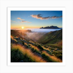 Sunrise In The Mountains Art Print