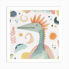 Cute Muted Pteranodon Dinosaur 3 Art Print