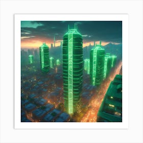 Futuristic Cityscape Art Print