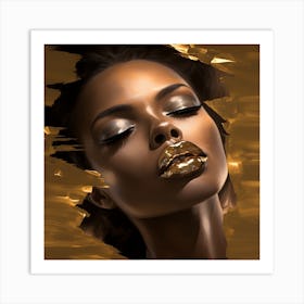 Gold Lips 2 Art Print