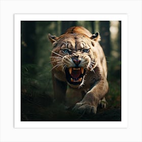 Lion In The Forest 3 Art Print