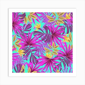 Tropical Greens Leaves Design 10 Art Print