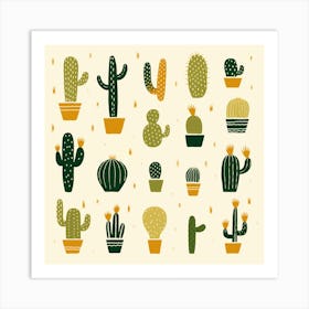 Rizwanakhan Simple Abstract Cactus Non Uniform Shapes Petrol 42 Art Print