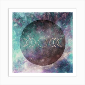 Lunar Cycle II - Watercolor Boho Rose Gold Magick Art Print