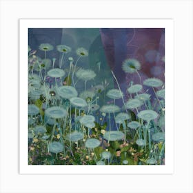 Klimts Would Love These Flowers Light Blue (4) 1 Art Print