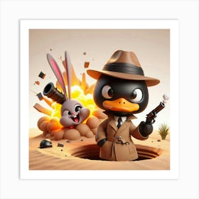 Duck In A Hat 2 Art Print