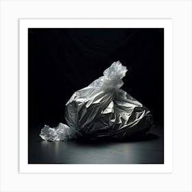 A Discarded Polyethylene Wrapper Artfully Crumpled At The Center Of The Scene Mindlessly Strewn En (3) Art Print