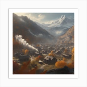 Village In The Mountains 3 Art Print