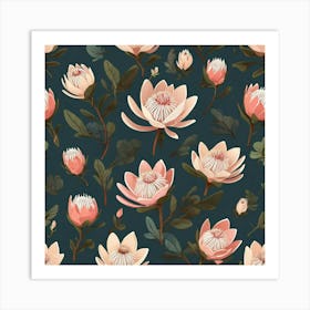 Flowers of Protea, Vector art 1 Art Print