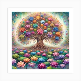 Lotus Tree 6 Art Print