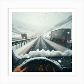 Snowy Road Art Print