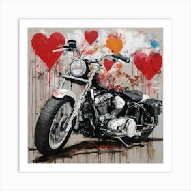 Harley motorcycle Art Print