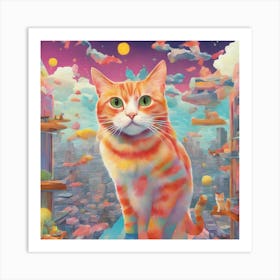 Cat In The City 4 Art Print