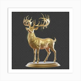 Gold Deer Art Print