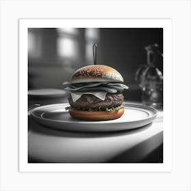 Burger On A Plate 27 Art Print