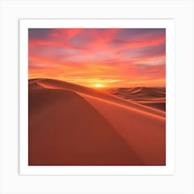 Sunset In The Desert Art Print