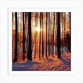 Sunset In The Forest 17 Art Print